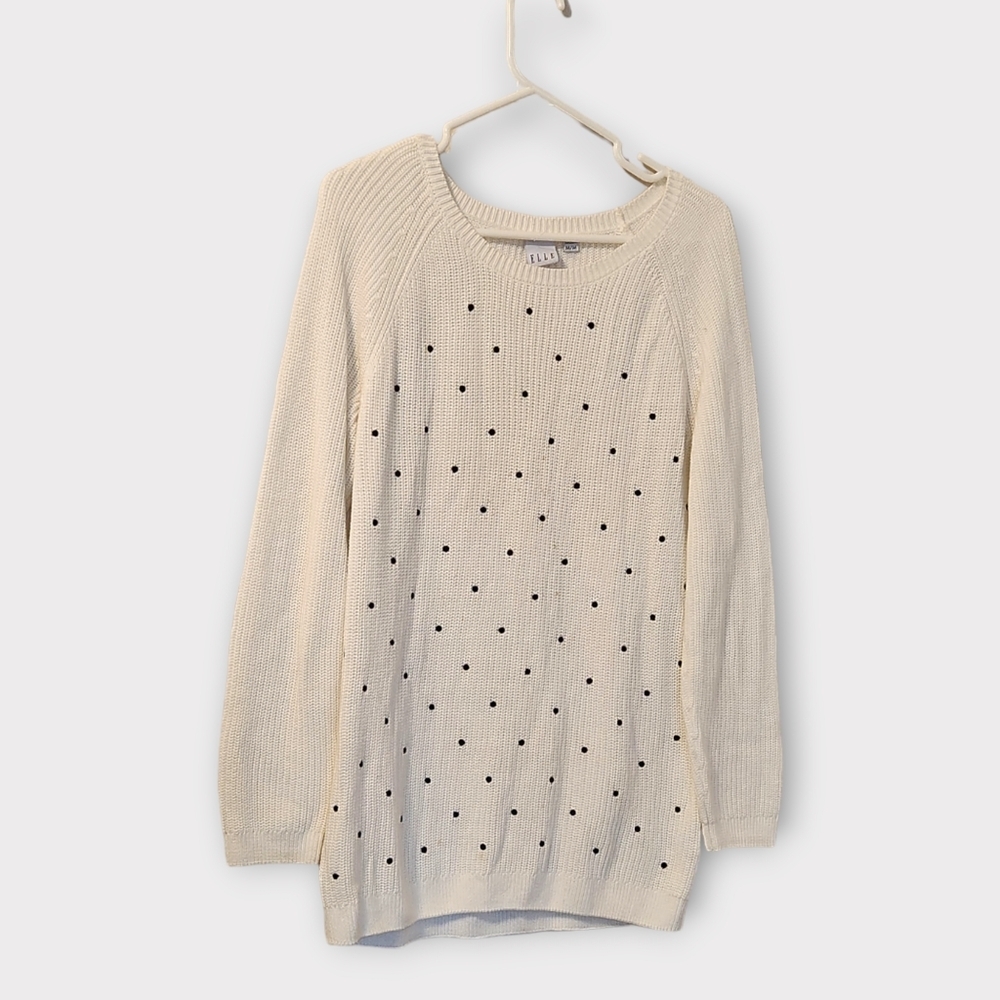 ELLE WHITE WOLL SEWATER SIZE MEDIUM